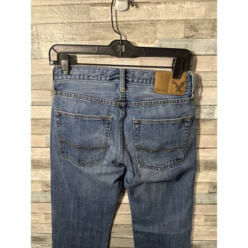Men’s American Eagle Denim Jeans Medium Wash Slim Straight Size 26x28